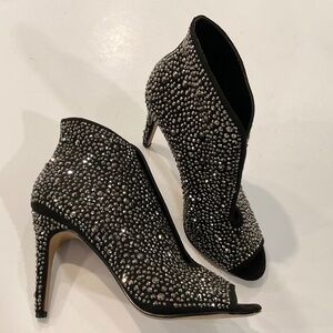 INC International Concepts Black Studded Peep Toe Heels Size 7.5
